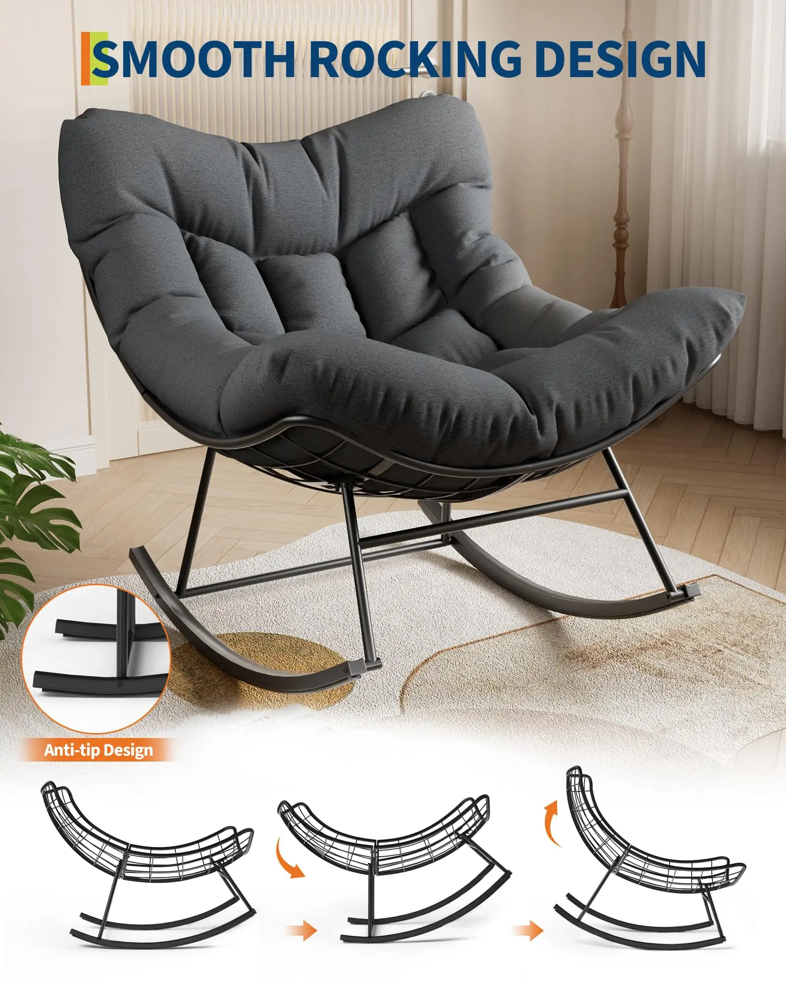 Bujany fotel ogrodowy – z metalową ramą, do ogrodu i na balkon