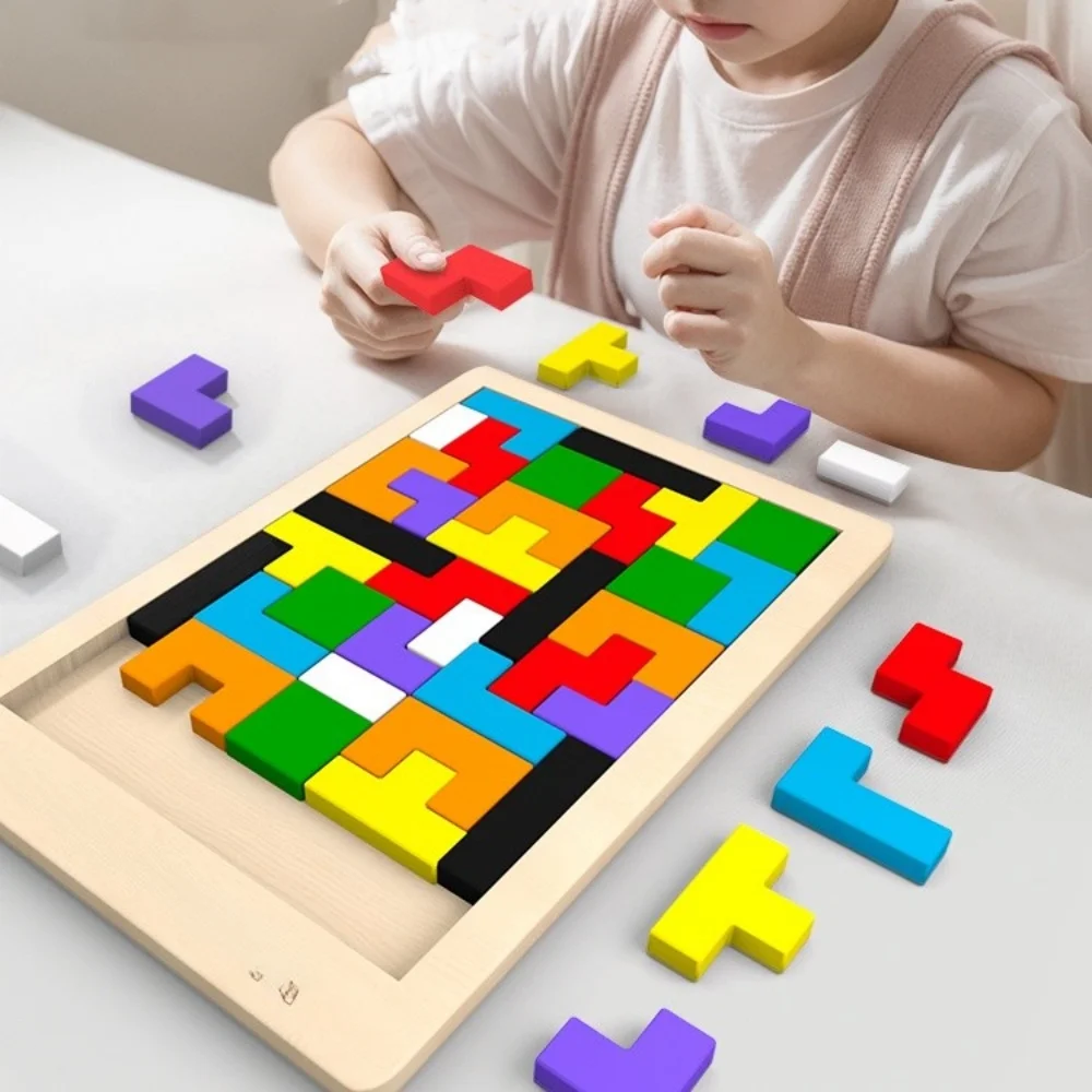 Colorful wooden puzzle toys Tangram Montessori materials children's puzzle toys Building blocks Children's learning toys