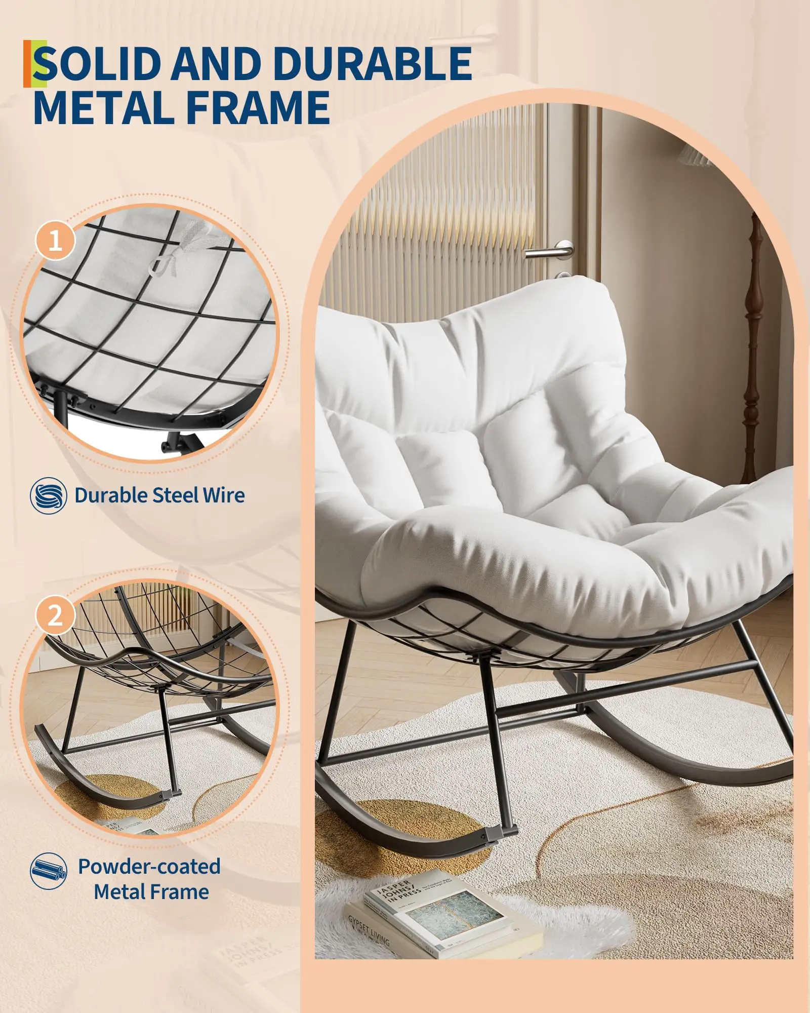 Bujany fotel ogrodowy – z metalową ramą, do ogrodu i na balkon