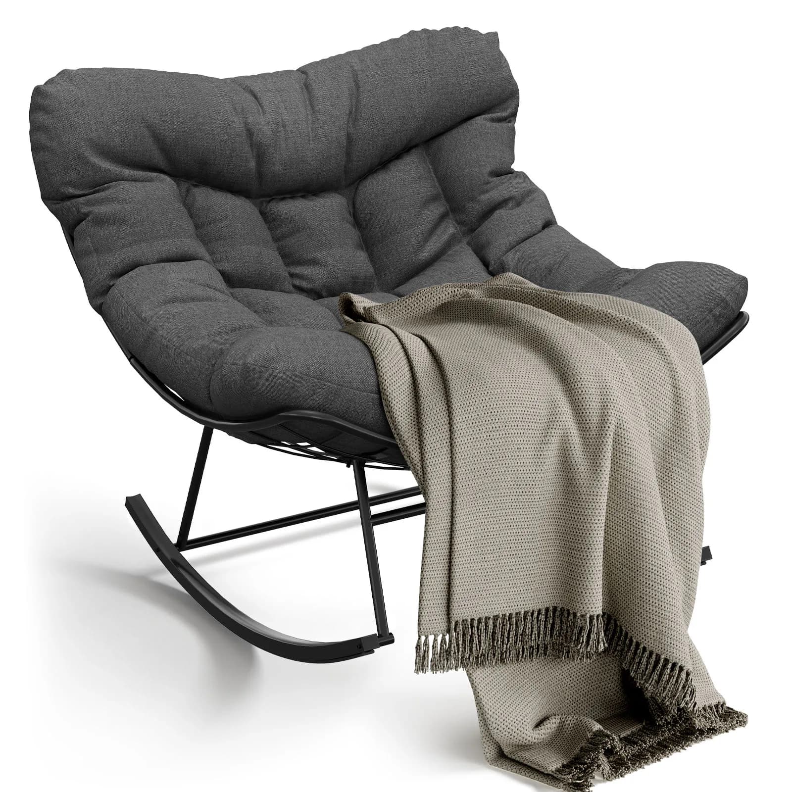 Bujany fotel ogrodowy – z metalową ramą, do ogrodu i na balkon